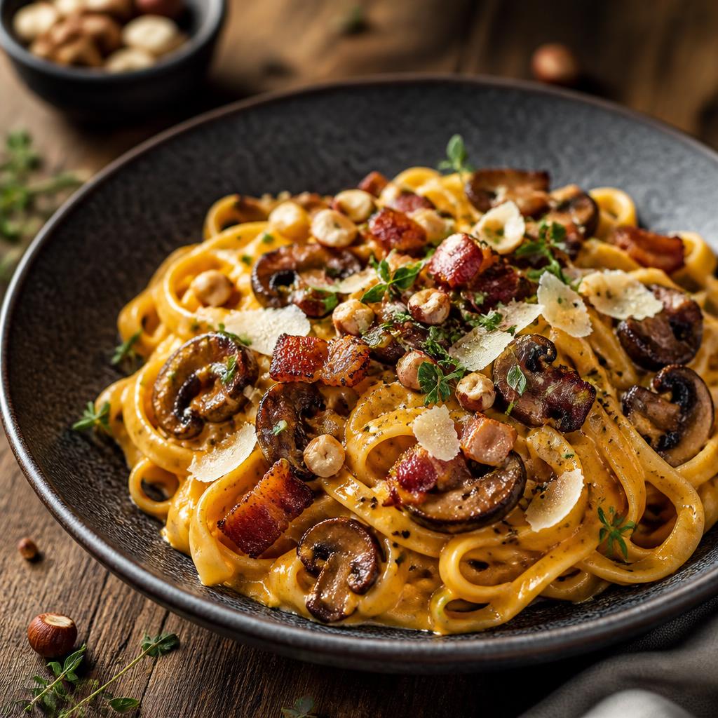 Pasta des Bois — au lard confit
